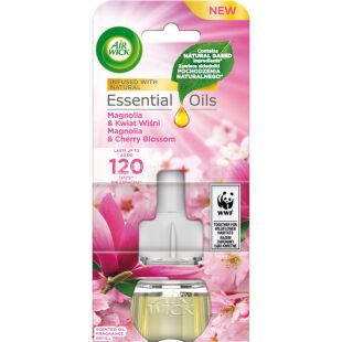 Air Wick Sparkling, 19 мл, Сменный баллон к электрическому освежителю воздуха Магнолия и цветущая Вишня