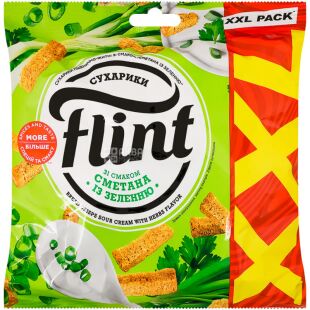 Flint, 140 г, Сухарики пшенично-житні, Сметана із зеленню