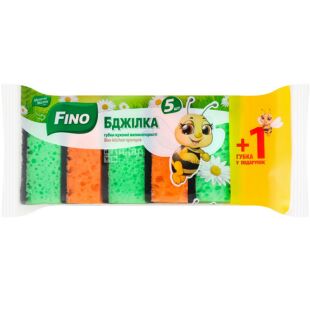 Fino Бджілка, 5+1 шт., Губки кухонні великопористі Фіно