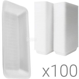 Подложка из вспененного полистирола для лотка, 100 шт., белая