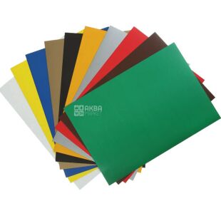 ZiBi, 10 кольорів, Картон кольоровий односторонній, 230 г/м2, А4, 210х297 мм, асорті