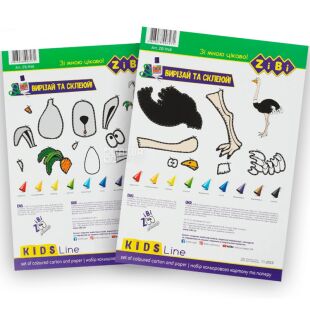 ZiBi, Набор 2в1 одностороннего цветного картона и бумаги, А4, 230 г/м2 и 45г/м2, 9 цветов