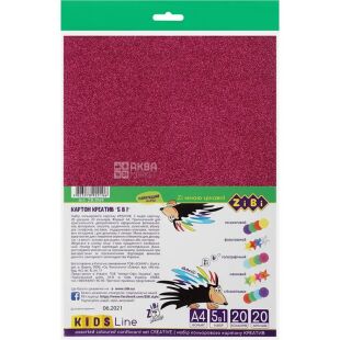 Zibі Креатив, 20 кольорів, Набір кольорового картону, А4, 140-250 г/м2