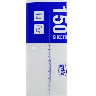 Grite Super, Паперові рушники целюлозні Гріте, 2-шарові, 150 листів, V-складання, 250 х 220 мм