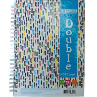 Buromax Double, 96 аркушів, Книга записна, двостороння, клітинка, тверда обкладинка, А5, в асортименті