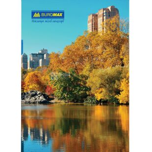  Buromax Jobmax, Города и сезоны, 96 листов, Книга канцелярская, А4, клетка, офсет, твердая ламинированная обложка, ассорти