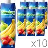 Sandora, Упаковка 10 шт. х 0,95 л, Нектар натуральный Бананово-яблочно-клубничный Сандора