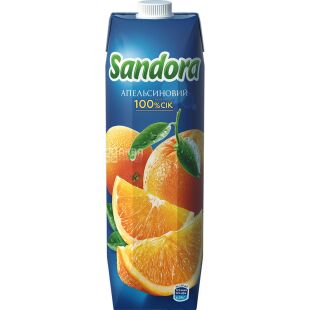 Sandora, 0,95л, Сок апельсиновый 100% Сандора, без сахара