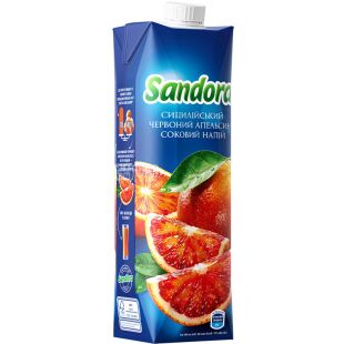 Sandora, 0,95 л, Cоковий напій Сицилійський Червоний Апельсин Сандора