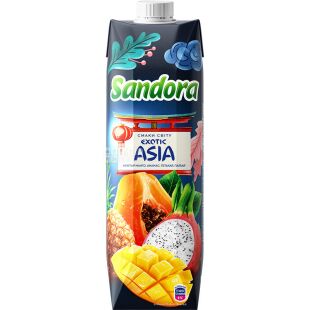 Sandora Exotic Asia, 0,95 л, Сок-нектар из Манго, Ананаса, Питайи и Папайи неосветлённый Сандора