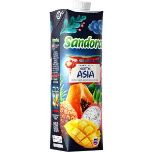 Sandora Exotic Asia, 0,95 л, Сок-нектар из Манго, Ананаса, Питайи и Папайи неосветлённый Сандора