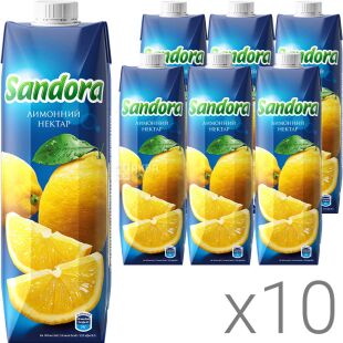 Sandora, Упаковка 10шт. х 0,95 л, Нектар натуральный Лимонный Сандора