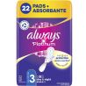 Always Platinum Day and Night Quatro, 22 шт., Прокладки гигиенические с крылышками, 5 капель