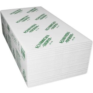 Кохавинська папірня, 150 аркушів, Рушники паперові 2-шарові, V-складання, білі, 210 х 230 мм