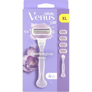 Gillette Venus Breeze, Бритва для бритья женская + 4 картриджа