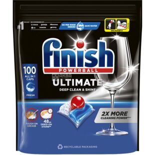 Finish Ultimate All in 1, 100 шт., Таблетки для миття посуду в посудомийці Фініш