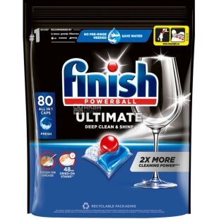 Finish Ultimate All in 1, 80 шт., Таблетки для миття посуду в посудомийці Фініш