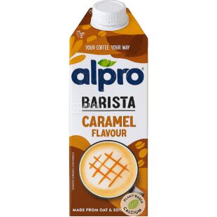 Alpro Barista Caramel, 750 мл, Вівсяно-соєве молоко зі смаком Карамелі Алпро