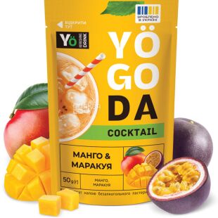 YOGODA Cocktail, 50 г, Напій розчинний концентрований Коктейль Манго-Маракуя 