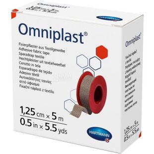 Hartmann Omniplast, Фіксуючий пластир текстильний на пластмасовій котушці, бежевий, 12,5 мм х 5 м