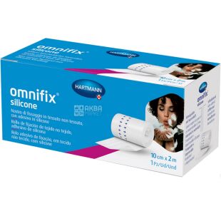 Hartmann Omnifix Silicone, Пластир еластичний з нетканого полотна, силіконова клеєва основа білий, 100 мм х 2 м