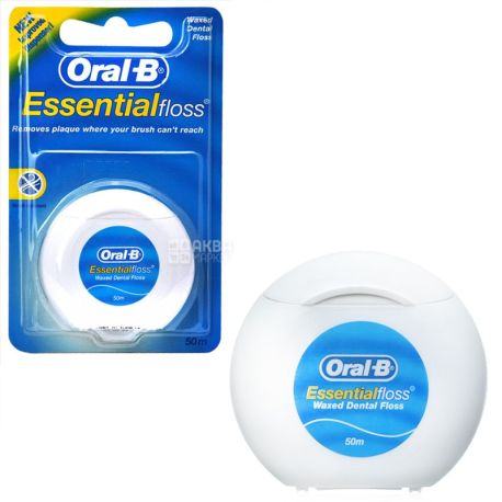 Oral-B, Essential floss, 50 м, Зубная нить