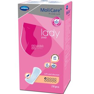 Hartmann MoliCare Premium, 28 шт., Прогладки урологічні абсорбуючі при нетриманні сечі, 0,5 краплі, 175 х 76 мм