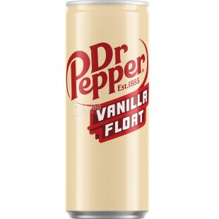 Dr Pepper Vanilla Float, 0,33 л, Напій газований Ваніль Доктор Пеппер, ж/б 