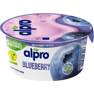 Alpro, Blueberry, 150 г, Алпро, Соєвий йогурт з чорницею, 3%