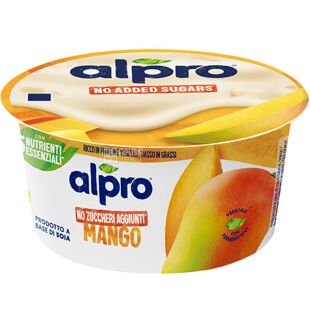 Alpro Mango, 135 г, Йогурт соєвий зі смаком манго, без цукру