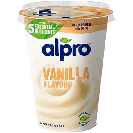 Alpro Vanilla yogurt, 400 г, Алпро Соевый йогурт с ванилью, 3%