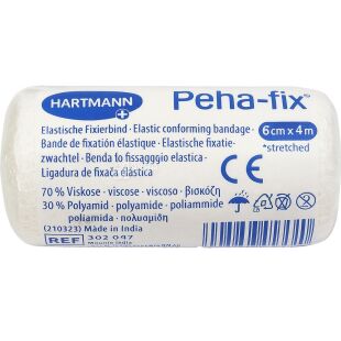 Hartmann Peha-fix, Бинт эластичный фиксирующий, гипоаллергенный, белый 60 мм х 4 м