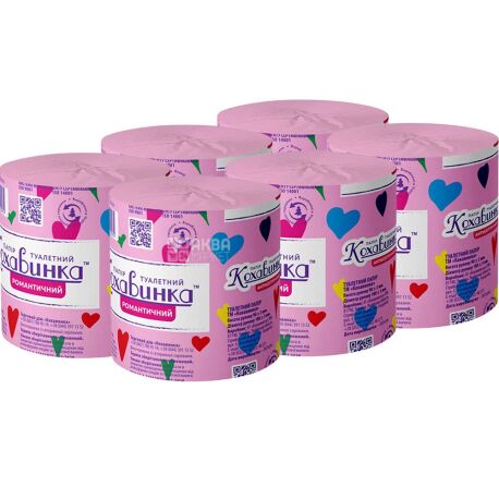 Кохавинка, 8 рул., Туалетная бумага, 1-слойная