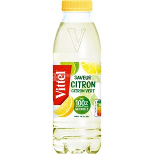 Vittel Lemon & Lime, 0,5 л, Вода минеральная негазированная со вкусом Лимона и Лайма, ПЭТ