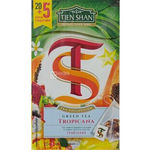 Тянь Шань, Tropical fruit, 20 пак., Чай Тропические фрукты, зеленый