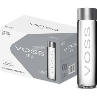 Voss, Упаковка 24 шт. х 0,375 л, Вода мінеральна негазована Восс, скло