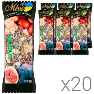 Misso Fitbar, 30 г, Упаковка 20 шт., Миссо Фитбар, Батончик Инжир и фундук