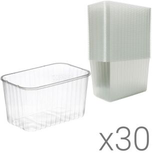 Лоток пластиковий для фруктів та ягід 1 кг, 30 шт., прозорий