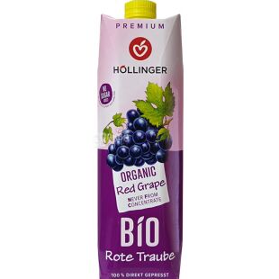 Hollinger Bio Rote Traube, 1 л, Сік органічний Виноград Холлінгер