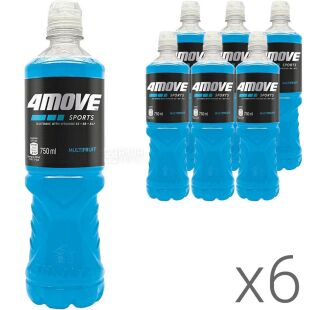 4MOVE Isotonic Drink Multifruit Sport, Упаковка 6 шт. х 0,75 л, Напиток изотонический негазированный Мультифрукт