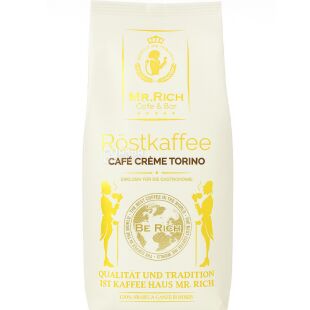 Mr.Rich Café Crema Torino, 1 кг, Кава в зернах середнього обсмаження Містер Річ,100% арабіки