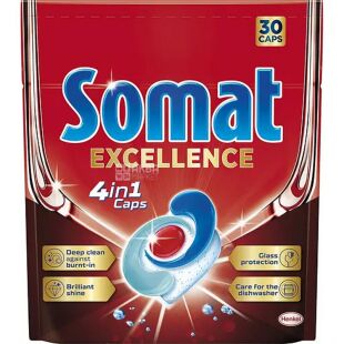 Somat Excellence 4в1, 30 шт., Таблетки для посудомийної машини Сомат