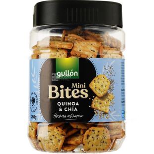 Gullon, Crackers Quinoa & Chia, 250 г, Гуллон, Печиво крекер, з Кіноа і насінням Чіа