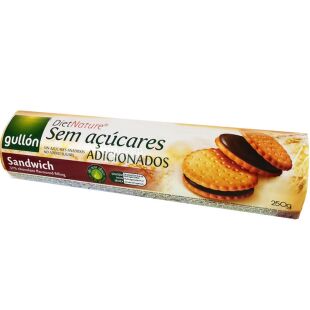 Gullon Diet Nature Choco Sandwich, 250 г, Гуллон Діет Натур, Печиво-сендвіч з шоколадом, без цукру