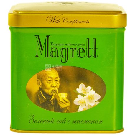 Magrett, 100 г, чай, зеленый, Green Jasmin, железная банка