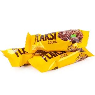 Roshen Flaksi Cocoa, 500 г, Цукерки з вафельними вівсяними пластівцями та какао Рошен