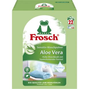 Frosch Aloe Vera, 1,45 кг, Пральний порошок-концентрат для кольорового одягу, гіпоалергенний, Алое, Фрош