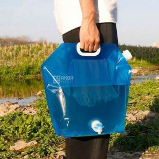 ViO PE-T 10l, Канистра-пакет для воды мягкая с ручкой и краником, голубая