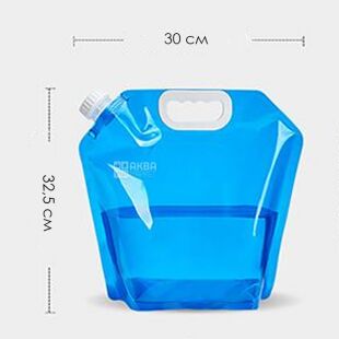 ViO PE-T 5l, Каністра-пакет для води м'яка з ручкою та краником, блакитна