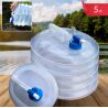 ViO PE-FT 5l, Канистра пакет для воды складная с ручкой и краном, трансформер, 5 л, прозрачная